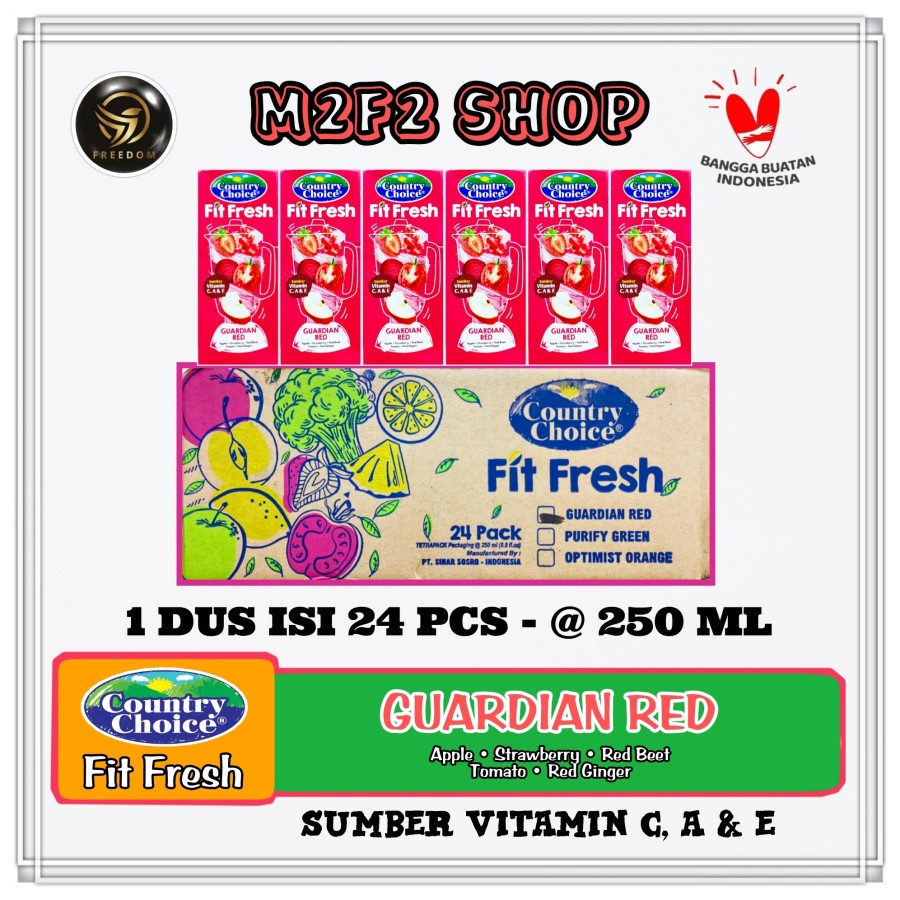 Jus | Juice Country Choice Fit Fresh Guardian Red - 250 ml (Kemasan Karton)