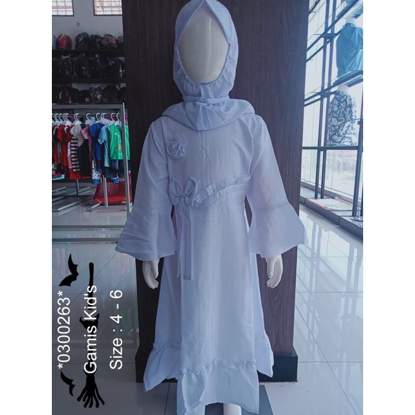 BAJU Muslim ANAK || Gamis Anak PEREMPUAN || GAMIS ANAK Putih Polos