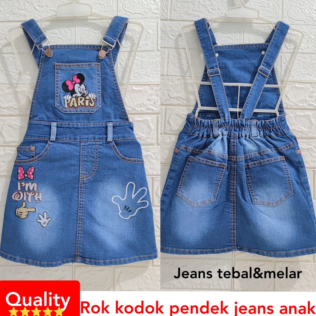 rkpd/overall/wearpack/rok kodok pendek jeans anak perempuan berkualitas/termurah/kodok jeans 2-9th/k