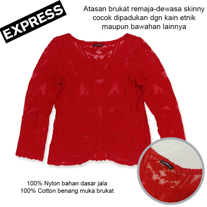Atasan anak perempuan remaja - dewasa skinny EXPRESS brukat/kebaya