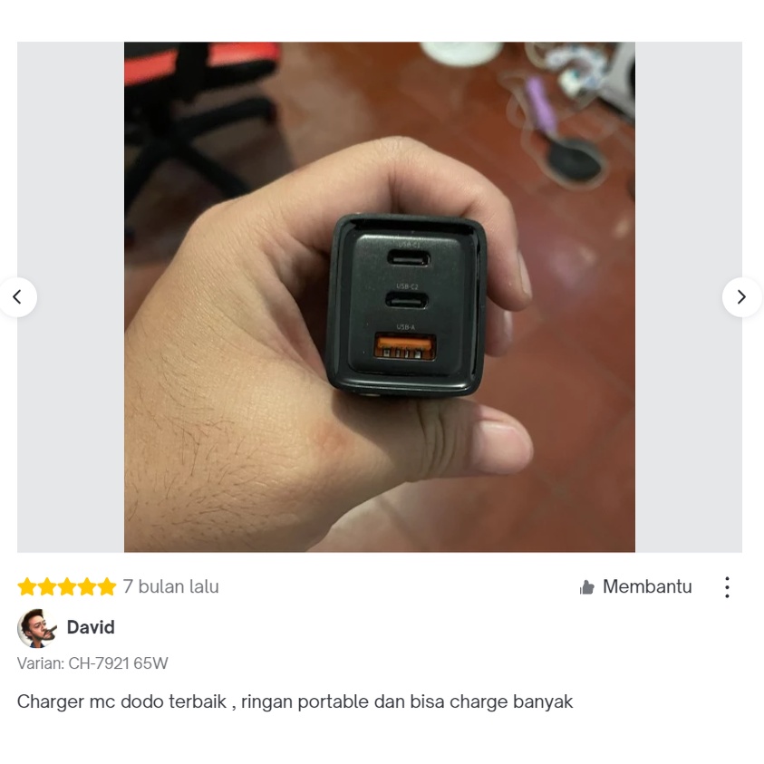 MCDODO CH-7921 Charger USB PD Type C Fast Charging Dual Port 65W QC