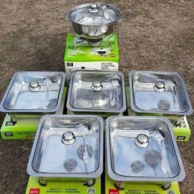 PROMO prasmanan set full kaca 5 tempat lauk+ 1 tempat soup 555