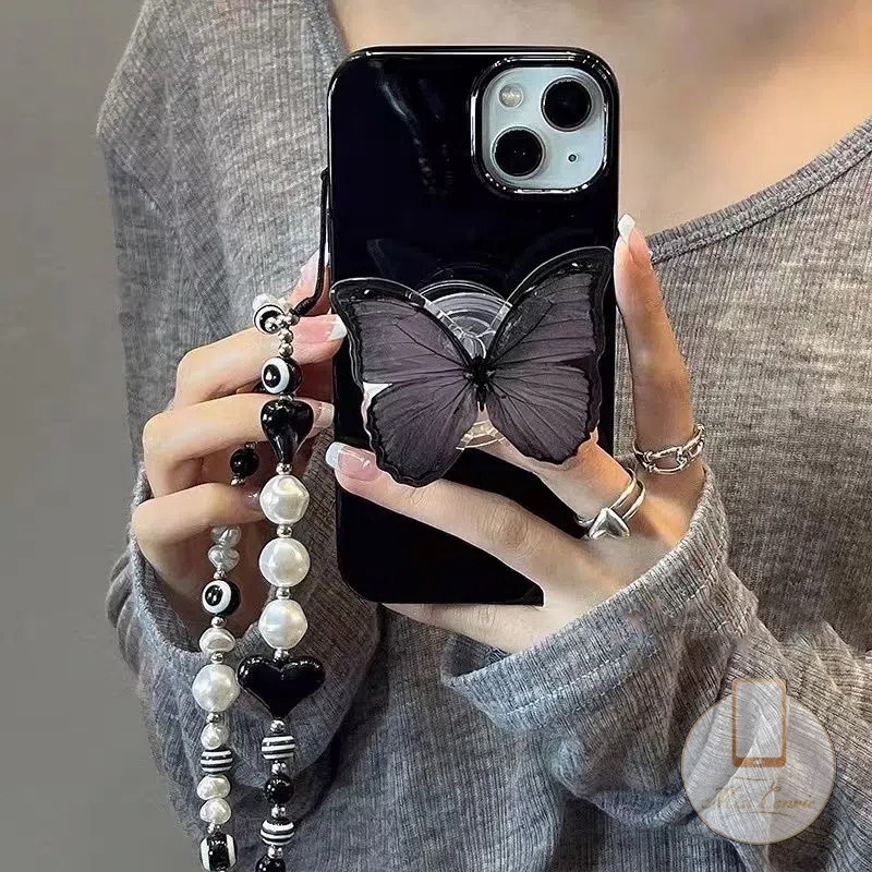 Casing iPhone 7Plus 8Plus 11 13 12 14 Pro Max XR 7 8 X XS Max Motif Butterfly Shockproof