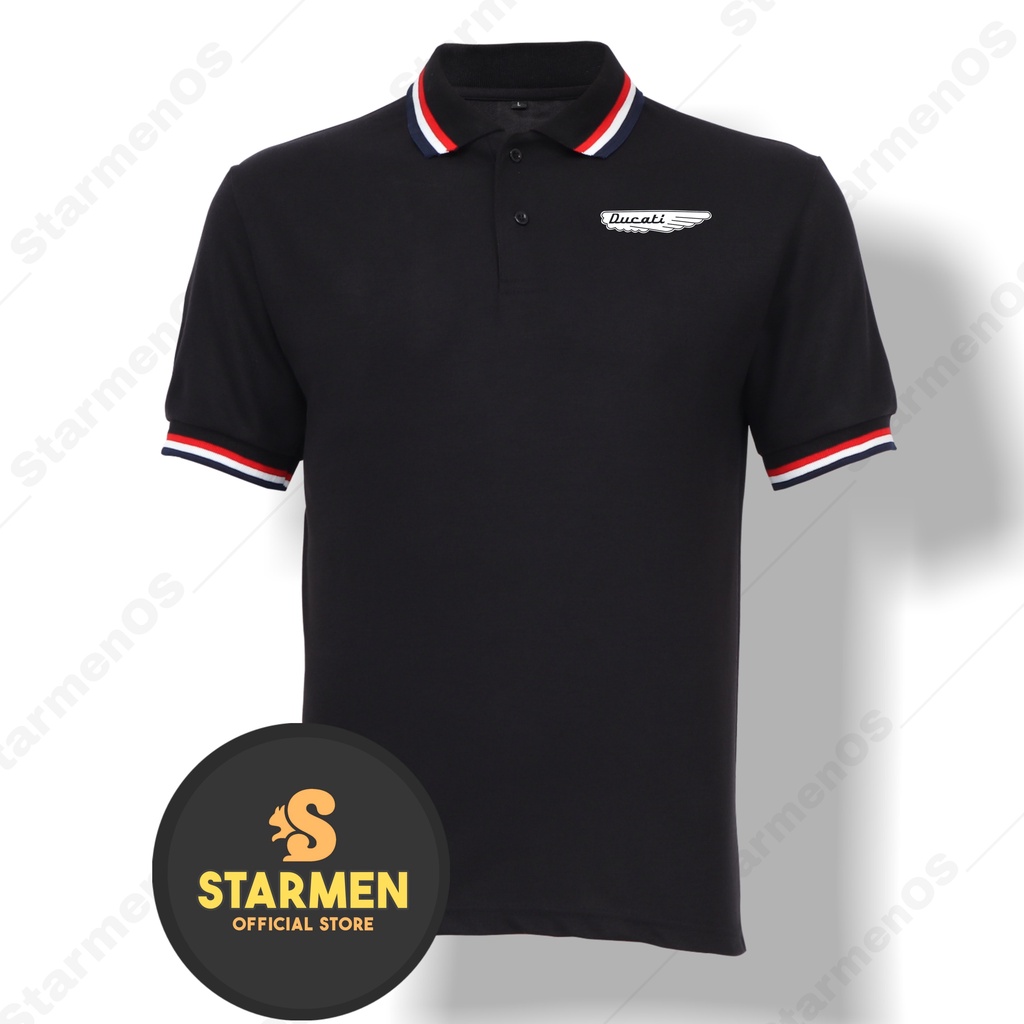 Kaos Polo Shirt Pria Kerah Logo DUCATl WING