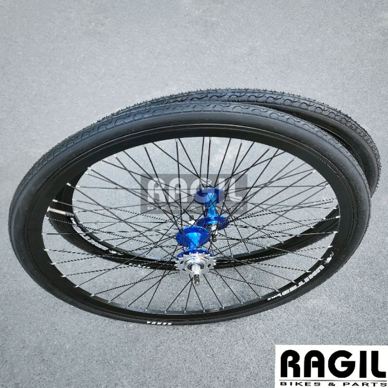 WHEELSET 700 700C UNITED RODA BAN LUAR DALAM 700 X 28C VELG RIM RIMS JARI JARI DOLTRAP ALLOY DOUBLE 
