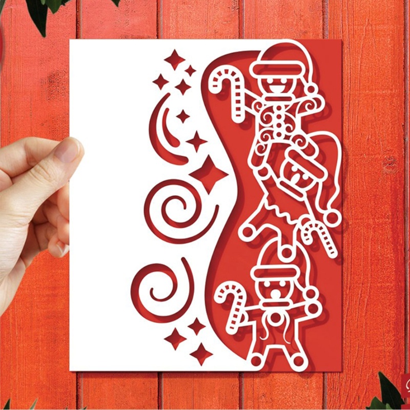 Cutting Dies Emboss Desain Gingerbread Man Tema Natal Untuk Membuat Kartu Natal / Scrapbook / Album DIY