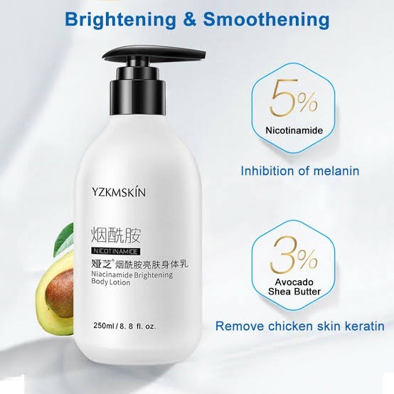 Body Lotion YZKMSKIN Pemutih Badan Seluruh Tubuh Niacinamide Essence 250ml - Body Lotion SKINCARE DOJAKO