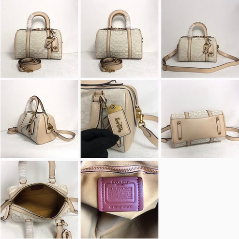 [Instant/Same Day]coach  8530  117 8529 Ruby Satchel 25 In Signature Textile Jacquard Women Crossbody Sling Bag   ztb