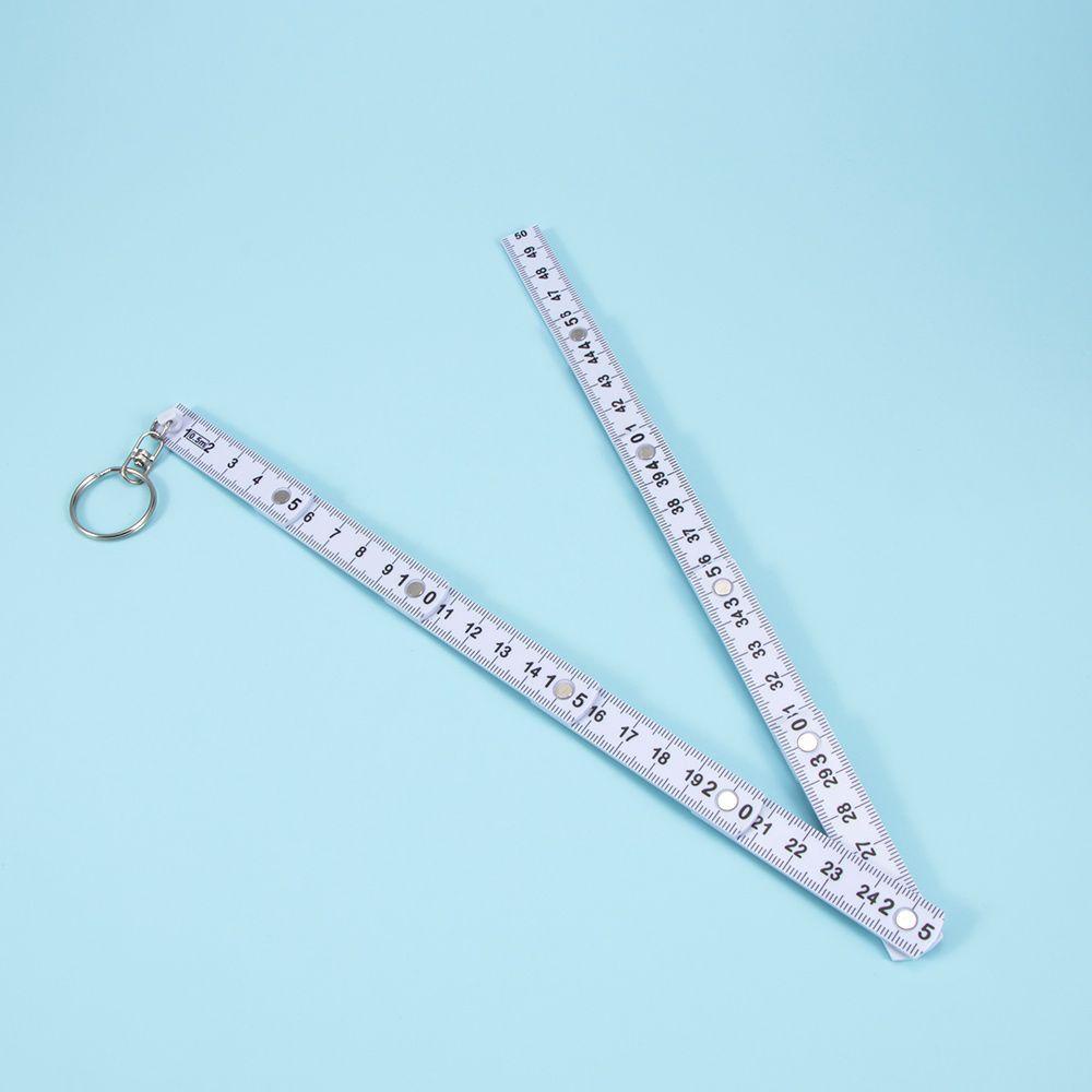 Lanfy Alat Ukur Portable 50cm Lipat Key Finder Penggaris Tape Gantungan Kunci