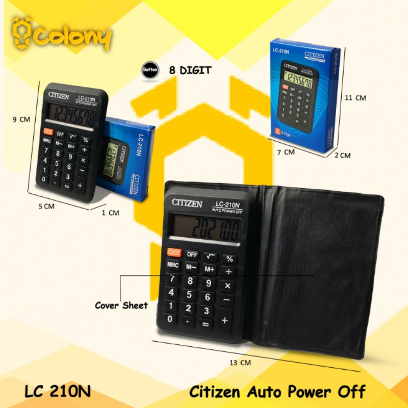 

Citizen CT210N Kalkulator Calculator Calkulator Kakulator Digital Dagang Sekolah Kantor 8 Digit Matematika Berhitung Belajar Alat Tulis Murah Bagus Awet Mini Saku