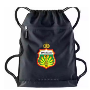 Tas Serut pria string bag polos selempang olahraga bahan Taslan waterproof | Tas Pria Ransel Serut Klub Bhayangkara