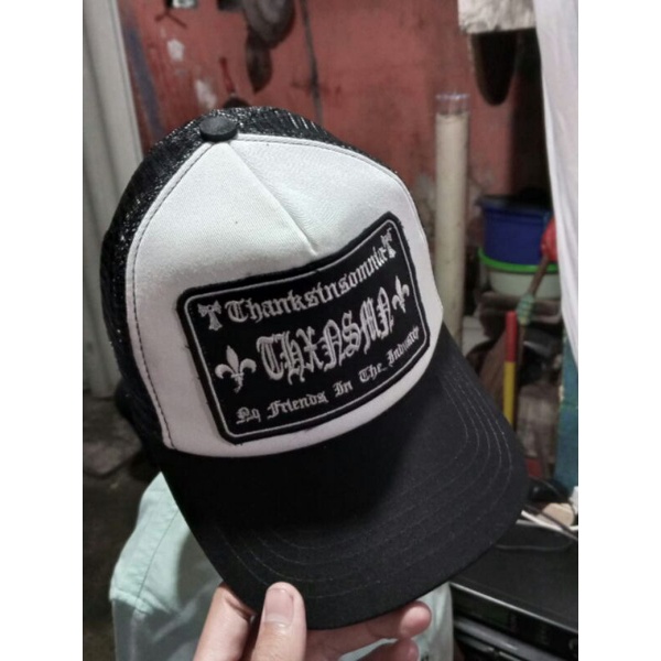 Trucker hat tricera v2 black white thanksinsomnia
