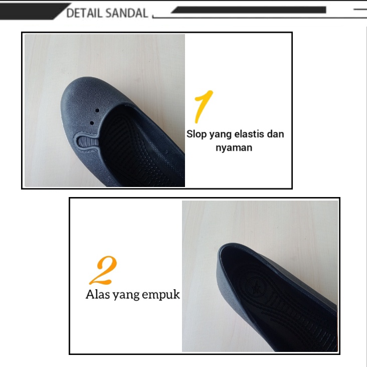 gof ATT ABL 455 Sepatu Karet Wanita Santai Slip On Anti Air Lentur Nyaman Kuat Ringan