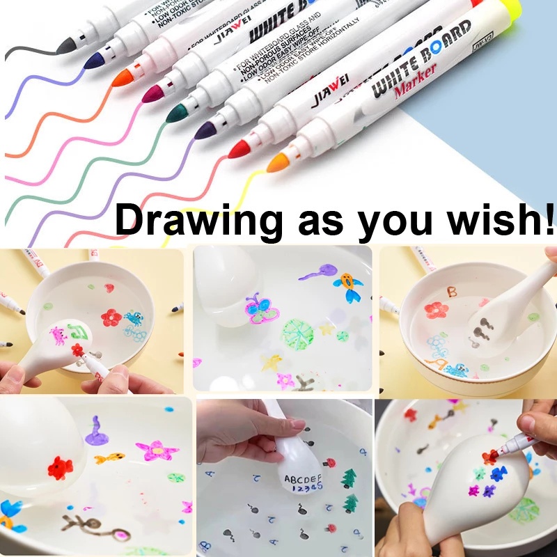 8 / 12 Warna Spidol Whiteboard Handmade DIY Untuk Anak