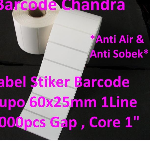 

Best! Yupo 60x25mm 1Line 1000pcs Gap 2mm Core 1 Inchi / Label Sticker Bare ✓