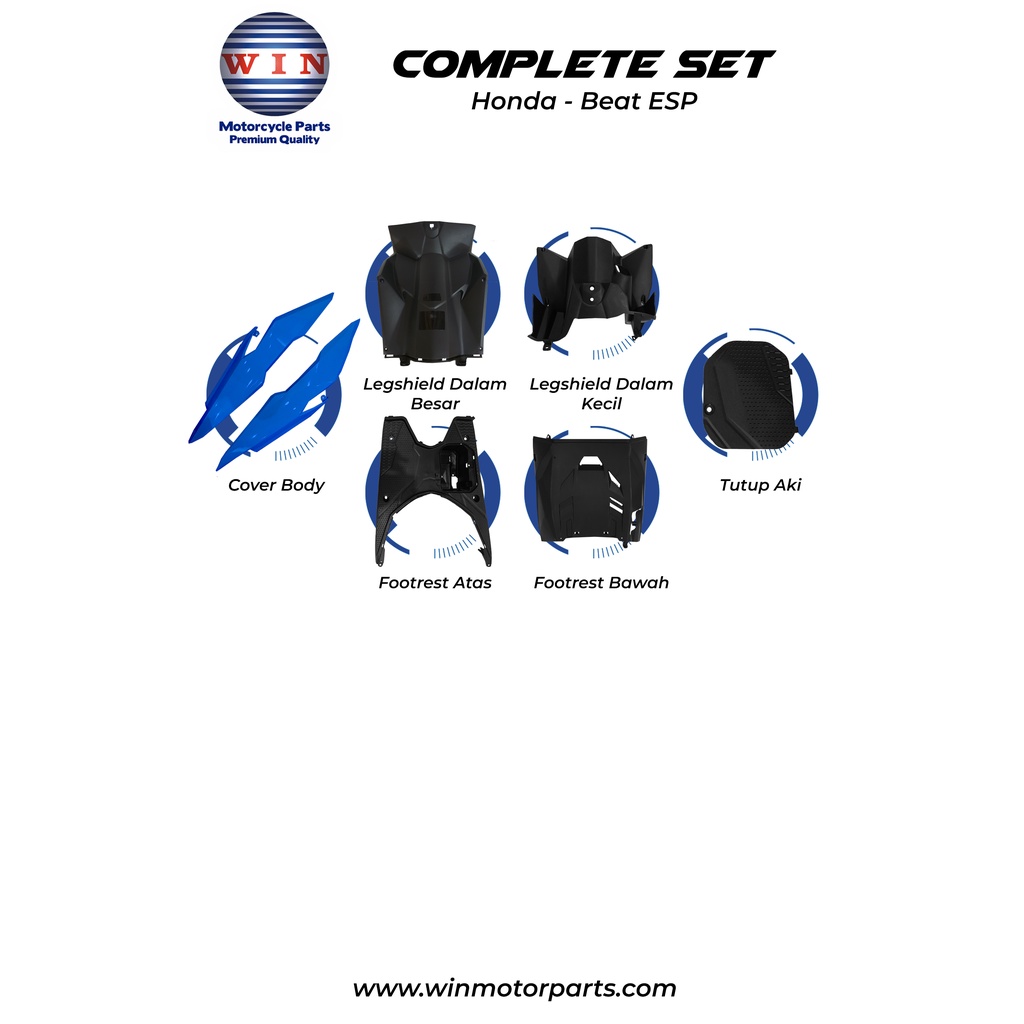 FULL SET BODY BEAT ESP 2016 - 2018 HITAM / COMPLETE SET BODY BEAT ESP 2016 HITAM