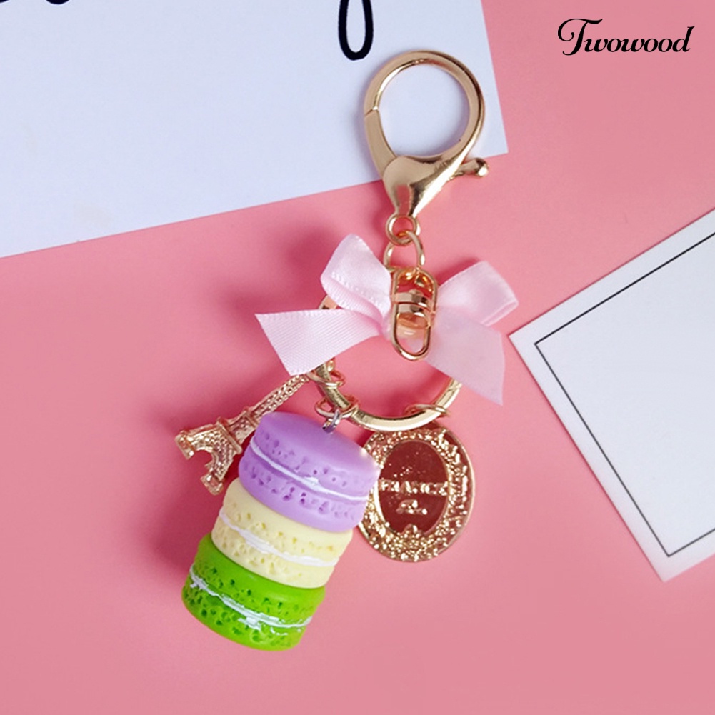 Twowood Gantungan Kunci Bentuk Kue Macaron Bahan Alloy