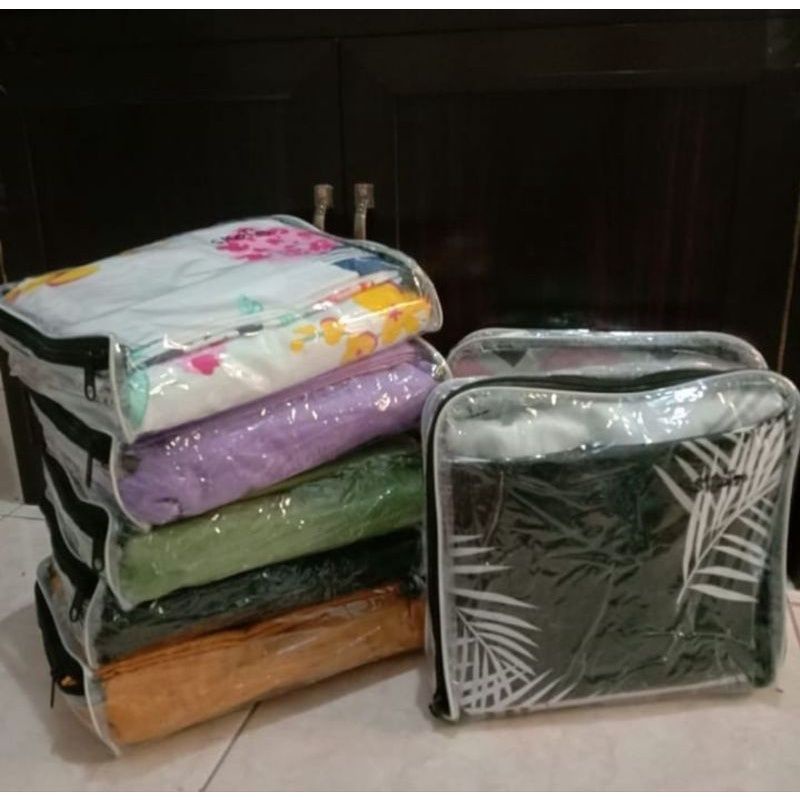 (Ecer 1pcs / 1 lembar) Plastik Sprei seprei Resleting / Tas Sprei Resleting