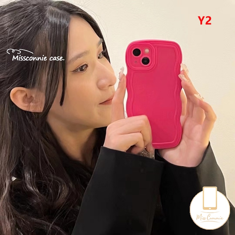 Realme C15 C55 10 9 9Pro+8i C53 C12 C30 C33 C35 C25 C25s C25Y C11 C21Y C20 C11 2021 C20A Realme C17 8 8Pro 7 7i C3 6i 5i 5 5s Simple Solid Candy Color Shockproof Wave Edge Cover