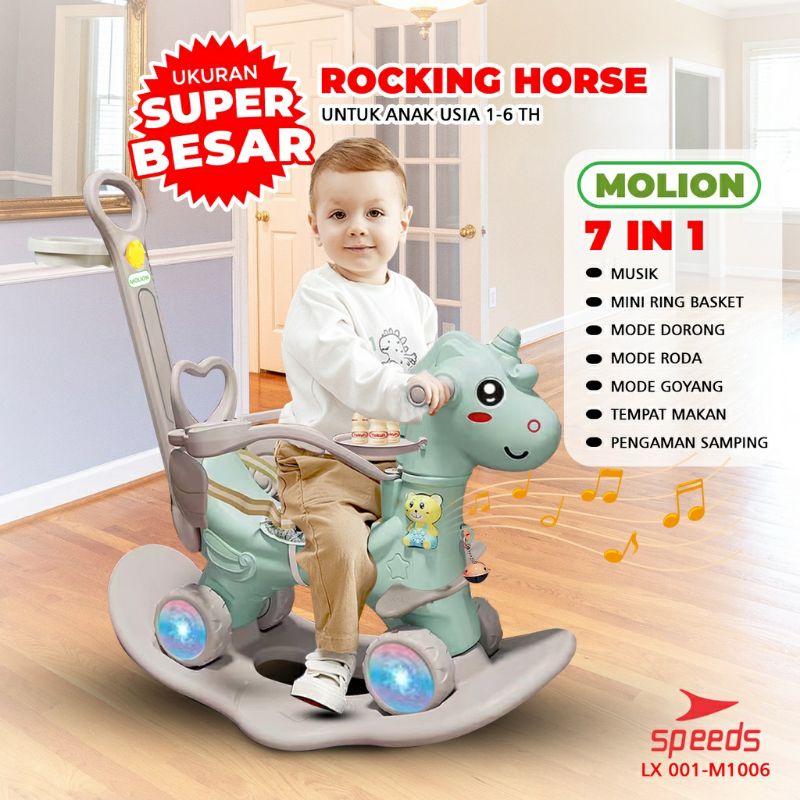 SIYA ✨ FREE BUBBLEWRAP KUDA JUNGKIT ANAK 4IN1 SPEEDS MAINAN RIDE ON KUDA KUDAAN ANAK ROCKING HORSE 3IN1 MOLION M 1006 M1006