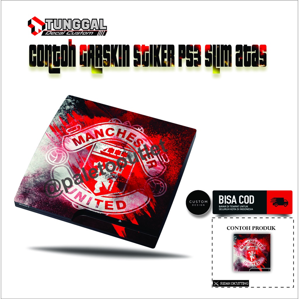 Stiker garskin untuk ps3 slim motif klub bola