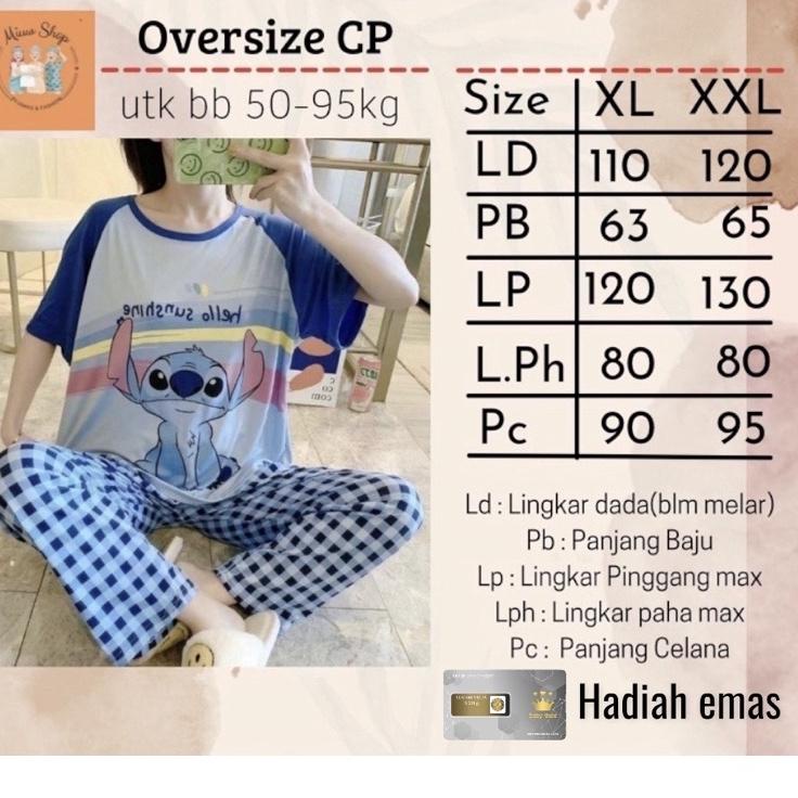 Terjangkau--PIYAMA IMPORT 50motif PREMIUM PANJANG PENDEK XXL XL LD120 110 BAJU TIDUR JUMBO/MICKEY/MI