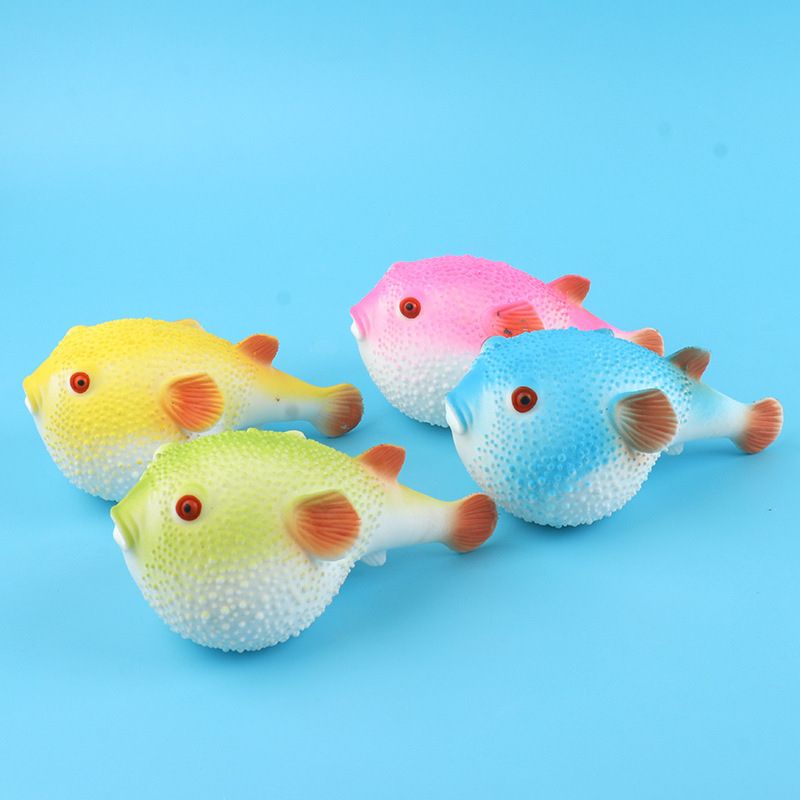 Mainan Squishy Ikan Puffer Fish Pop it Silicon aman lentur Anti Stress