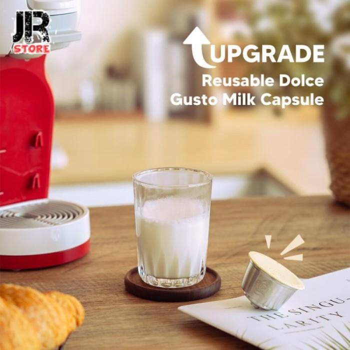 

Refillable Coffee Milk Capsule Ss 1Pcs For Nescafe Dolce Gusto Silver 02