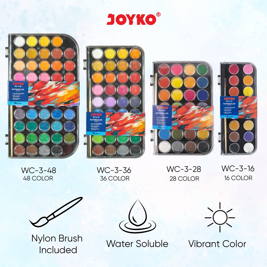 

CAT AIR JOYKO WC-3 16,28 DAN 36 COLOR | WATERCOLOR | CAT AIR LUKIS FREE KUAS