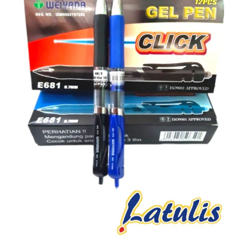 

Bolpen Weiyada Click ( Hitam, Biru)