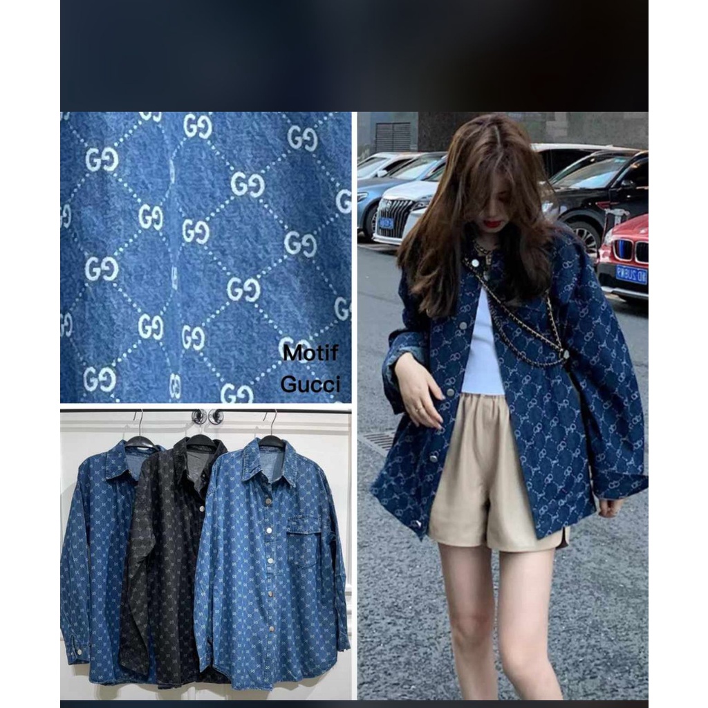 KEMEJA WANITA/Denim jeans kemeja