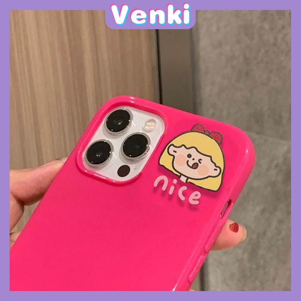 iPhone Case For 14 Series TPU Soft Case Glossy Pink Candy Case Camera Protection Shockproof Cartoon Avatar For iPhone 14 13 12 11 Plus Pro Max 7 Plus X XR