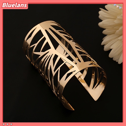 Bluelans New Fashion Golden Hollow Patterned Bangle Opening Cuff Barcelet Jewelry Gift