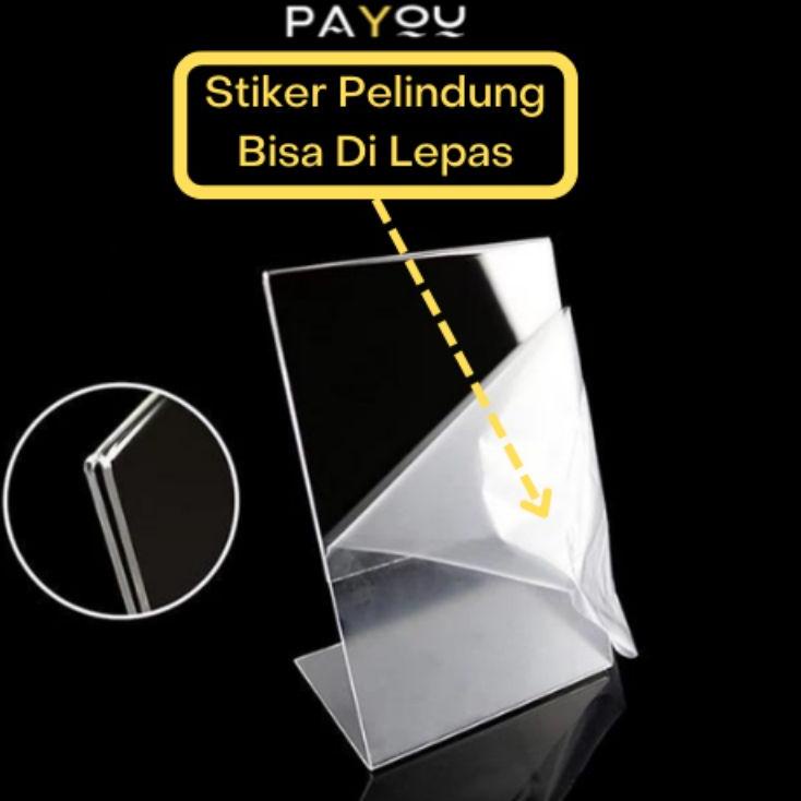 

QB72 Acrylic Standing A5 Type L Potrait/ Tempat QRIS/ Brosur/ Menu ✦ 66