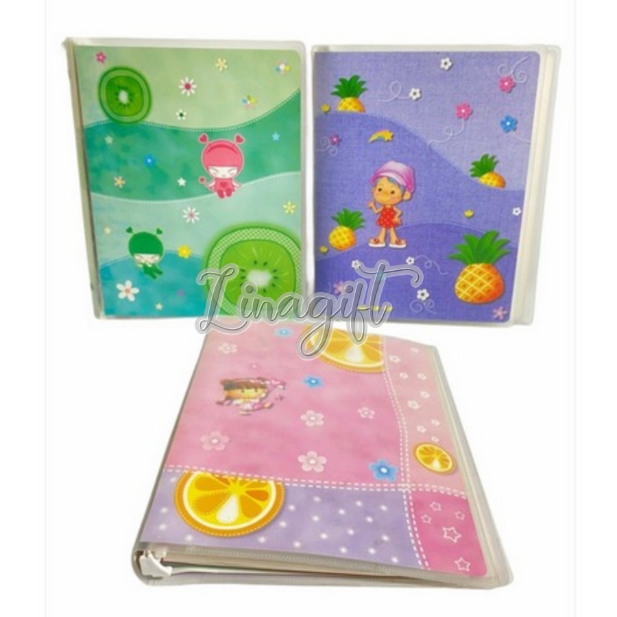 BINDER FILE RING PLASTIK - MOTIF ANAK JERUK NANAS / DEWASA CAMPUS / UKURAN B5