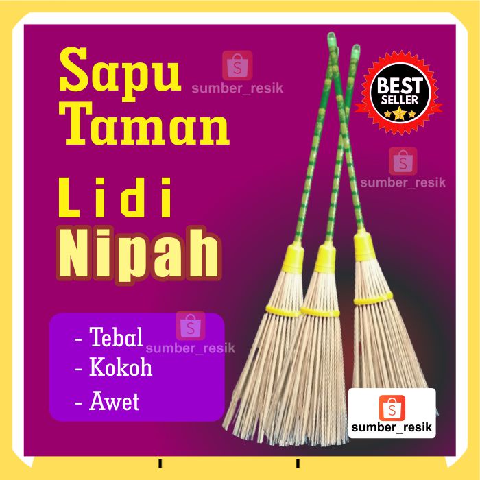 Sapu Taman Bahan Lidi NIPAH PUTIH ALAMI Kuat dan Awet