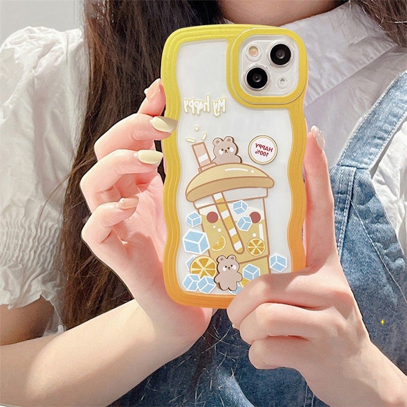 Soft Case TPU Motif Kartun Es Krim Untuk iPhone 14 13 12 11 Pro Max X Xr Xs Max 8 7 6 6s Plus