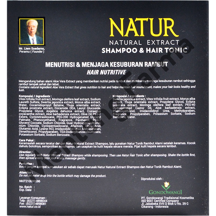 Natur Shampoo &amp; Hair Tonic 2 in 1 Aloe Vera Extract - Perawatan Kesuburan Rambut