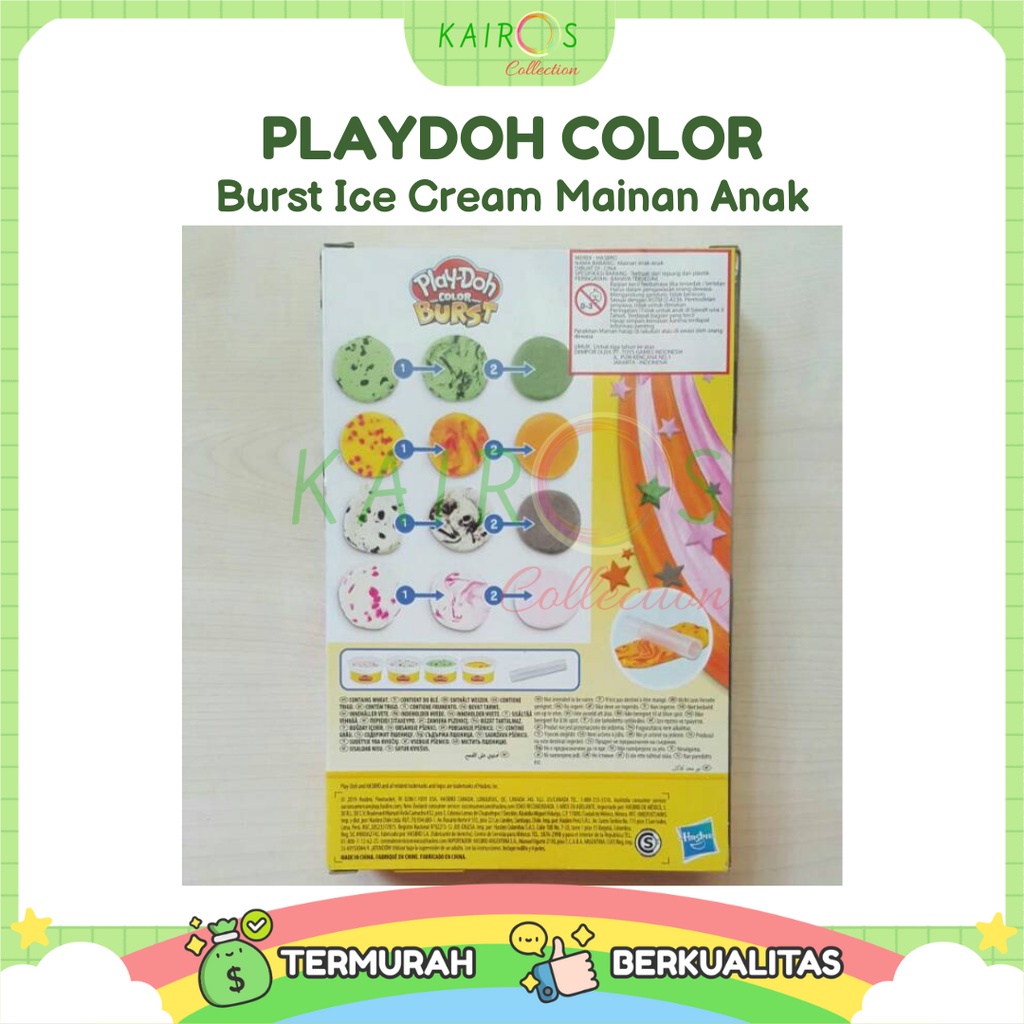 PlayDoh Color Burst Ice Cream Mainan Anak