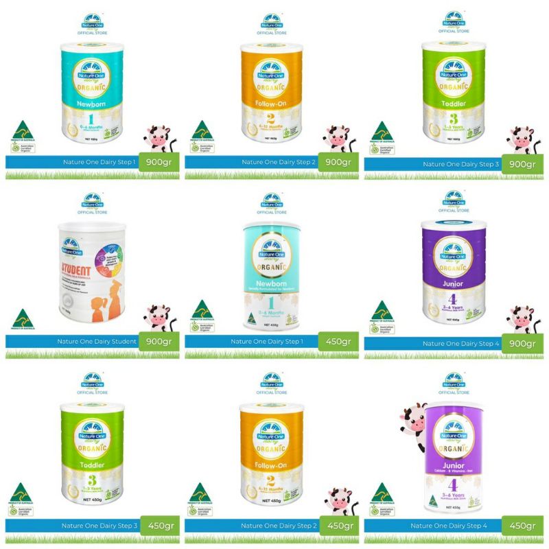 Susu Nature One Dairy Organic Baby Formula Step 1/2/3/4 450gram/900gram