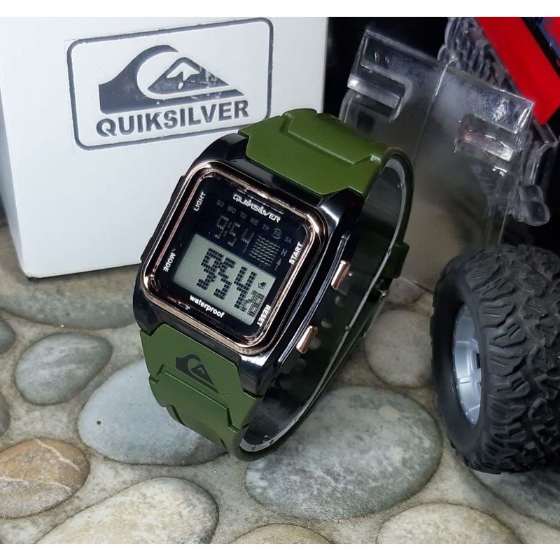 JAM TANGAN PRIA DIGITAL QUICK SILVER KOTAK STRAP RUBBER