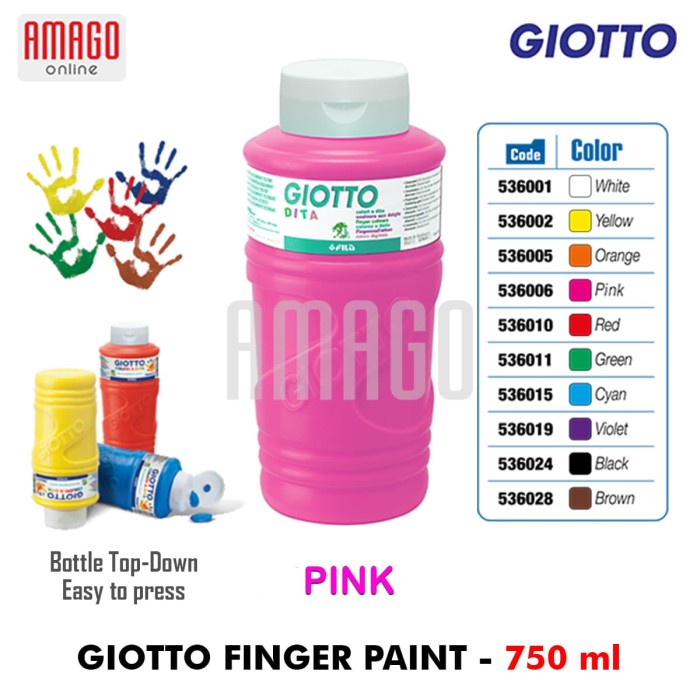 

Bergaransi Giotto Finger Paint - Pink - 750 Ml - 536006 Bergaransi