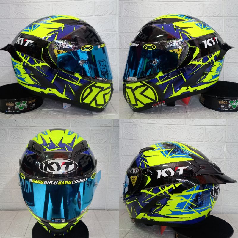 KYT HELM FALCON FR SPIKE YELLOW PAKET GANTENG