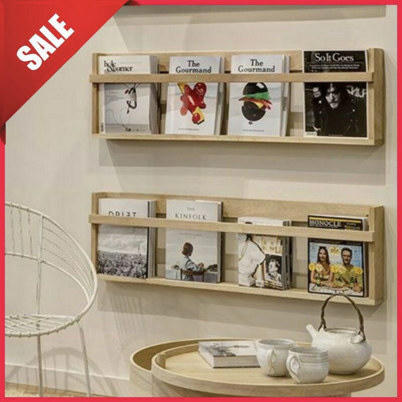 Jual rak tempat buku kayu gantungan rak majalah rak novel / rak buku