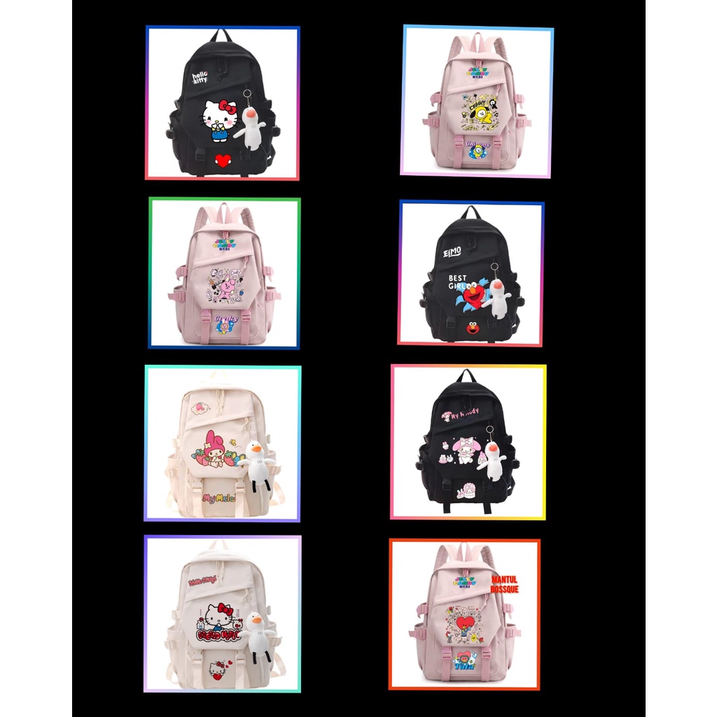 samasuka.shop - Tas Ransel Anak Perempuan Tk Sd Sekolah Karakter Kartun Hello Kittty Mini Wanita Paud Cewek Lucu