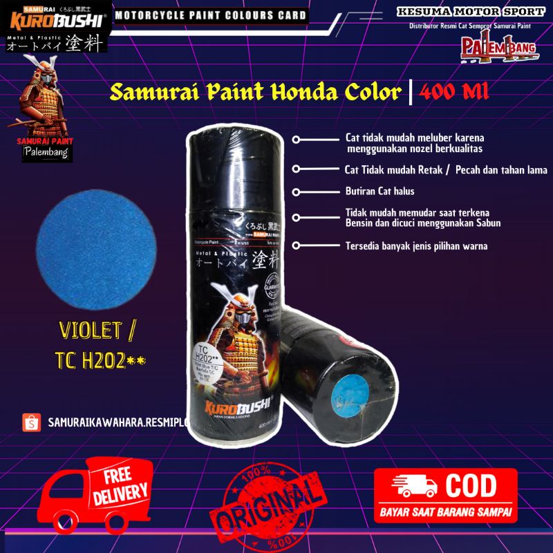 Cat Pilok pilox Cat Semprot Samurai Paint TC H202** Violet Blue 400ml 100% Garansi Original