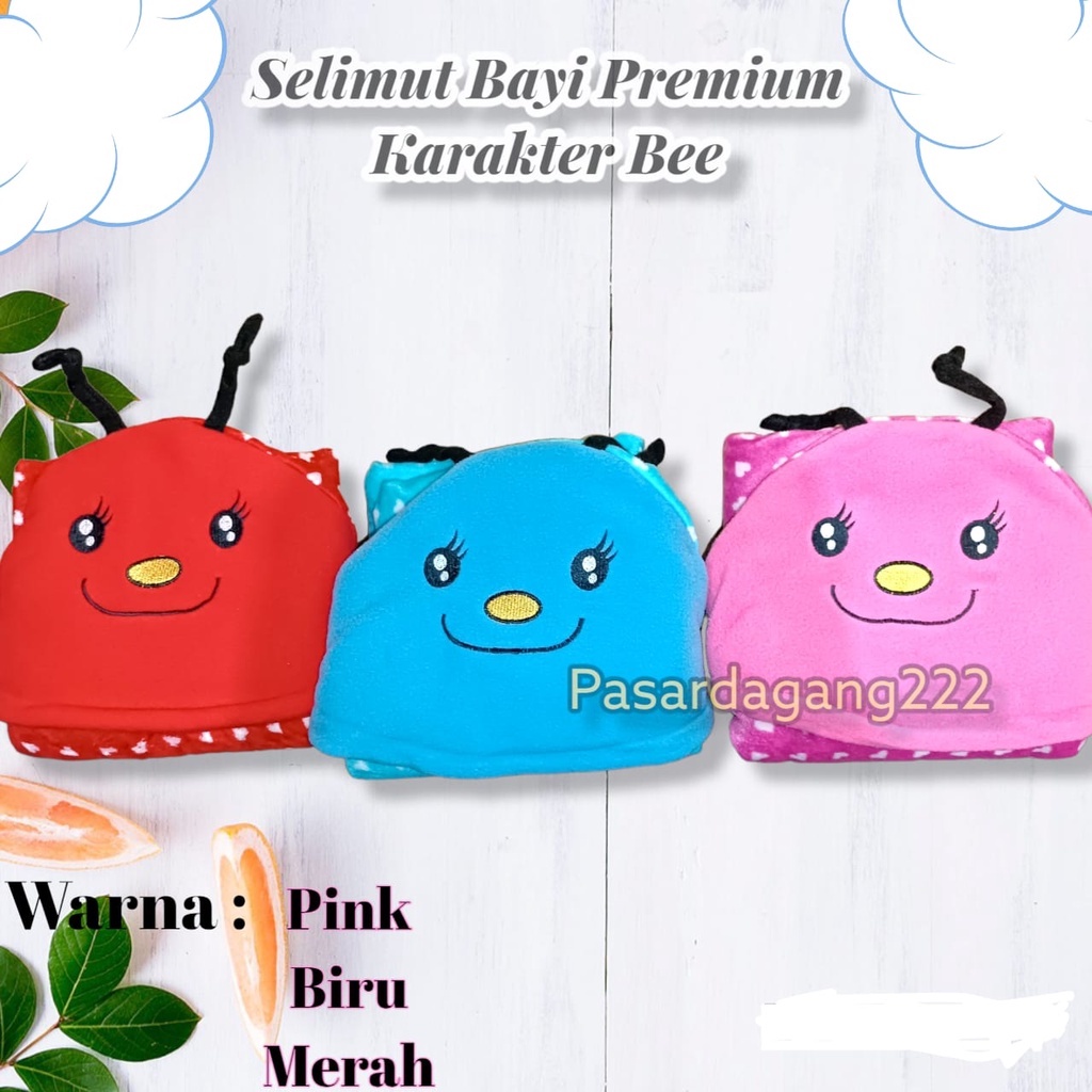 BOBOKO Selimut Bayi Karakter Lebah Premium