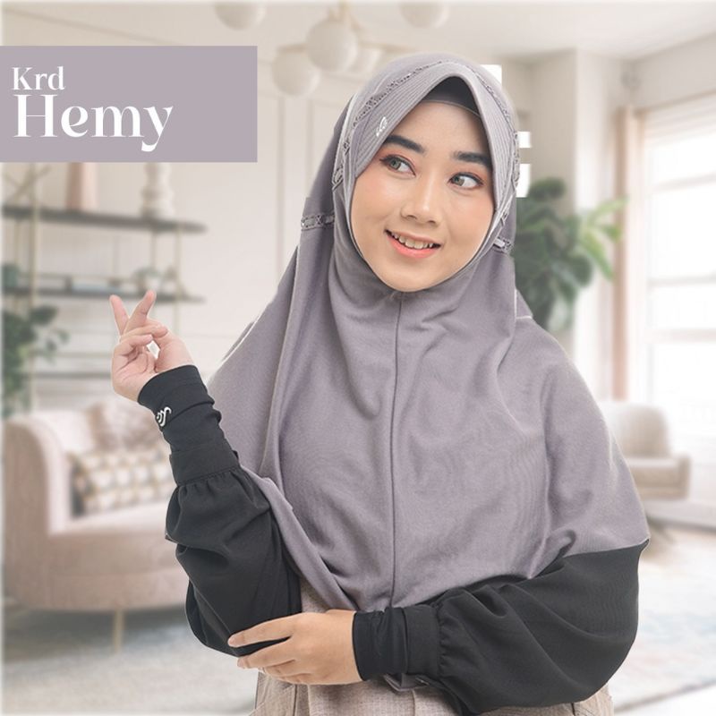 kerudung sekolah TK/SD/SMP/SMA HEMY  pita atas  assilmiofficialstore