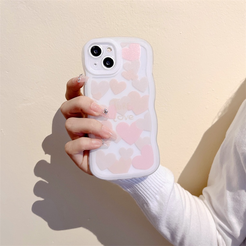 Casing Compatible For iPhone 14 13 12 11 Pro Max 8 7 Plus iPhone X Xr XS Max iPhone 8 Plus 7 Plus SE 2020 Shockproof Heart of Love Corrugated Silicone Soft Case Frame Camera Lens Protection Shockproof Phone Case