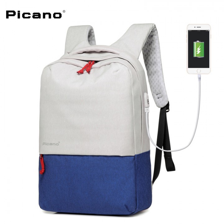 Tas PICANO WB-1601 USB Backpack Casual Elegant Anti Theft Bag Blue